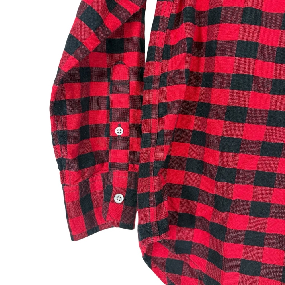 Crewcuts Kids 10 Long Sleeve Button Down Classic Red Black Checkered Shirt Youth - Picture 4 of 6
